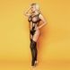 Открытый бодистокинг с имитацией чулок "Паулина" Black One Size SO3662 фото 3