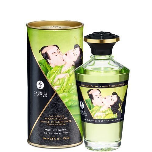 Розігрівальна олія Shunga Aphrodisiac Warming Oil &ndash; Midnight Sorbet (100 мл) без цукру, смачна SO2502