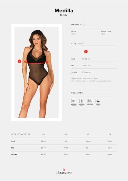 Боди Obsessive Medilla teddy XL/2XL SO9046 фото