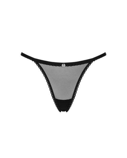 Прозорі стрінги із мереживом Obsessive Celia Noir thong XS/S SO7868