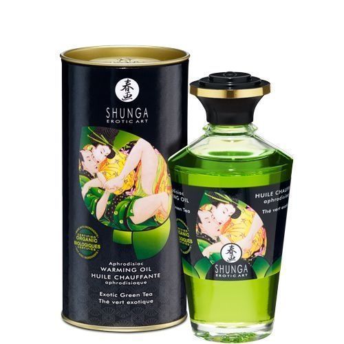 Органічна розігрівальна олія Shunga Aphrodisiac Warming Oil &ndash; Exotic green tea (100 мл) без цукру SO2503