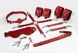 Набір Feral Feelings BDSM Kit 7 Red, наручники, поножі, конектор, маска, паддл, кляп, затискачі SO8277
