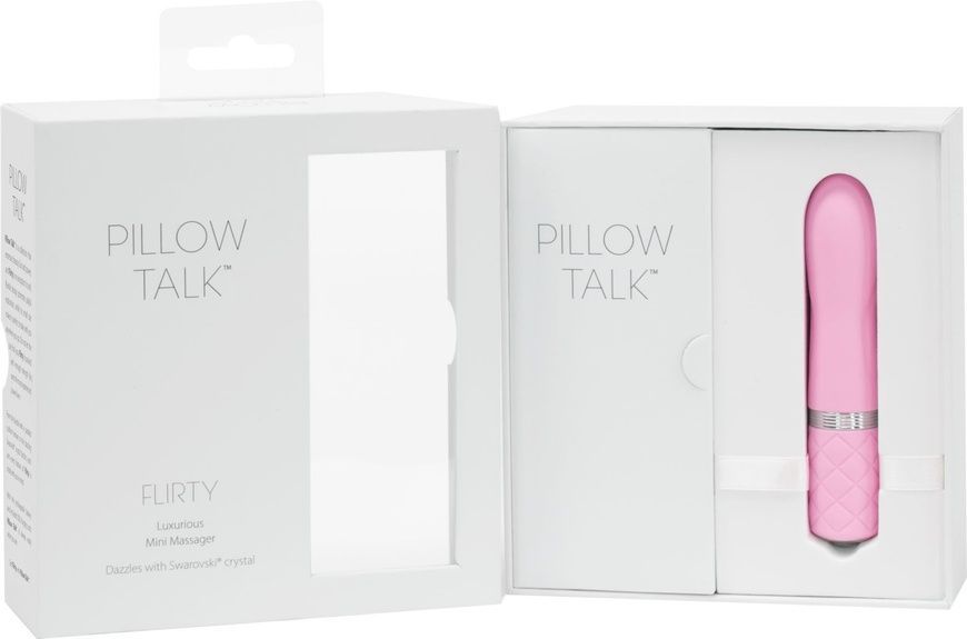 Роскошный вибратор PILLOW TALK - Flirty Pink с кристаллом Сваровски, гибкая головка SO2725 фото