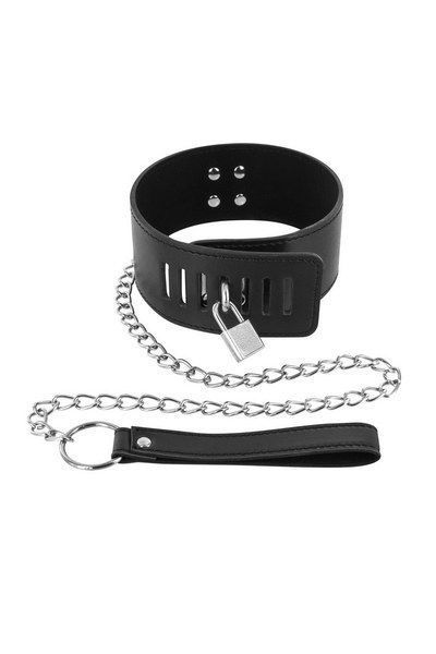 Нашийник з повідцем Fetish Tentation Padlock and Leash SO3729