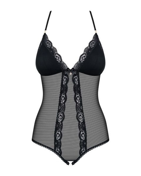 Сетчатое боди с открытыми ягодицами Obsessive 841-TED-1 teddy S/M, черный SO7184 фото