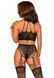 Эротический комплект Leg Avenue Crop top and garter panty Black, топ, трусики с доступом, чулки SO9156 фото 3