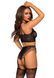 Эротический комплект Leg Avenue Crop top and garter panty Black, топ, трусики с доступом, чулки SO9156 фото 2