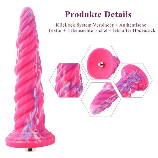 Фантазійний фалоімітатор 10.12&Prime; для секс-машин Hismith Silicone Dildo rose Monster Series, система K SO6215