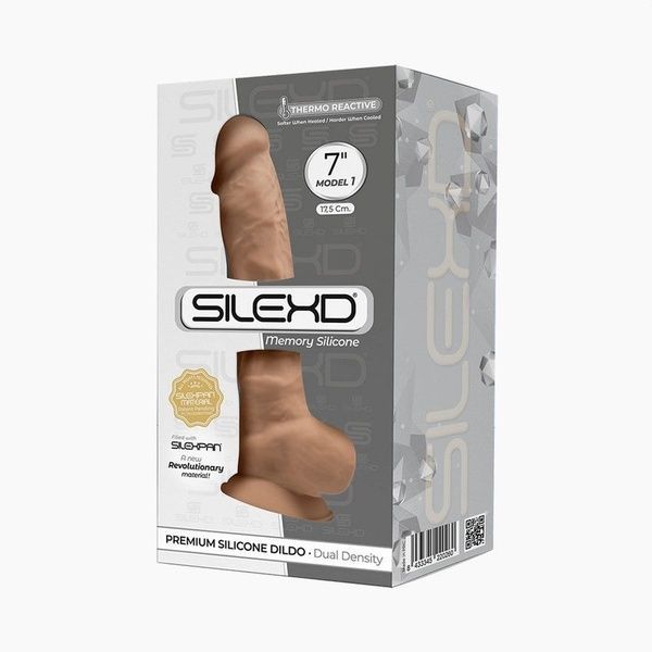 Фалоімітатор SilexD Johnny Caramel (MODEL 1 size 7in), двошаровий, силікон + Silexpan, діаметр 3,8см SO3835