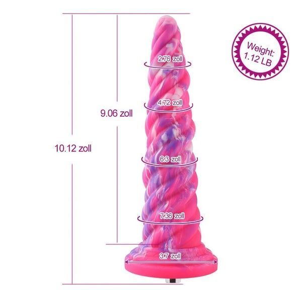 Фантазійний фалоімітатор 10.12&Prime; для секс-машин Hismith Silicone Dildo rose Monster Series, система K SO6215