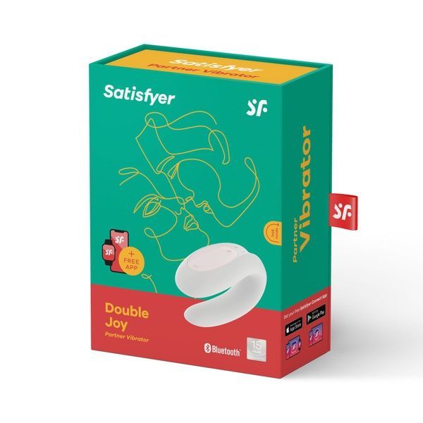 Смартвібратор для пар Satisfyer Double Joy White із широким кліторальним стимулятором SO3897
