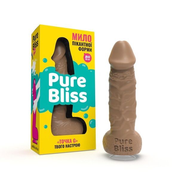 Крафтове мило-член із присоскою Pure Bliss BIG Brown, натуральне SO6363