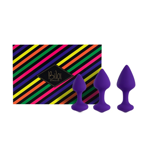 Набір силіконових анальних пробок FeelzToys - Bibi Butt Plug Set 3 pcs Purple SO5064