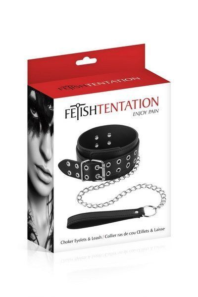 Нашийник з повідцем Fetish Tentation Eyalets and Leash SO3730