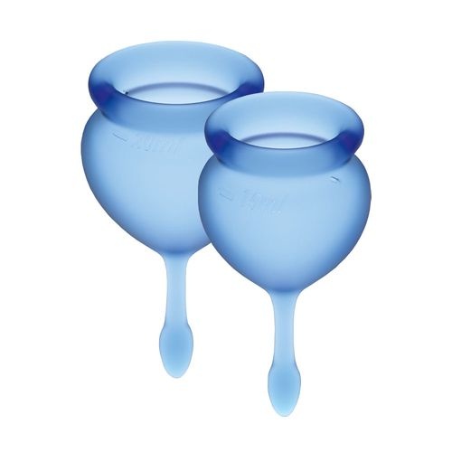 Набір менструальних чаш Satisfyer Feel Good (dark blue), 15мл та 20мл, мішечок для зберігання SO3582