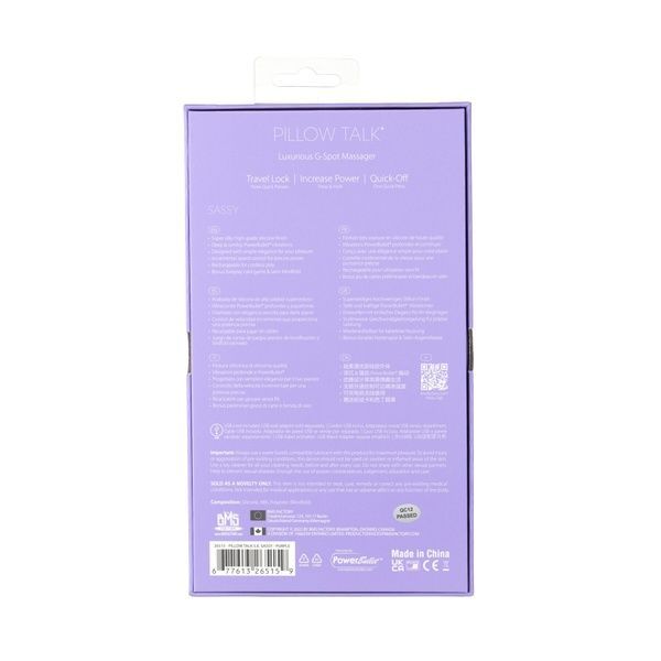 Розкішний вібратор Pillow Talk Sassy Purple Special Edition, Сваровскі, пов&rsquo;язка на очі+гра SO6853
