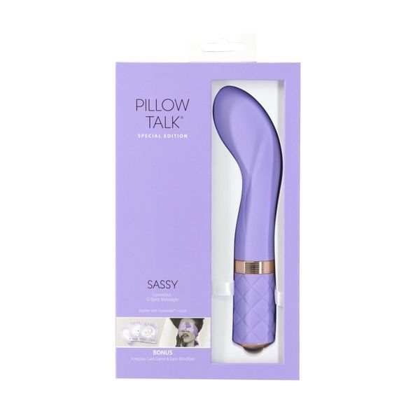 Розкішний вібратор Pillow Talk Sassy Purple Special Edition, Сваровскі, пов&rsquo;язка на очі+гра SO6853