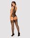 Бодістокінг Obsessive Bodystocking G323 S/M/L black, малюнок бджоли та метелика SO7243 4