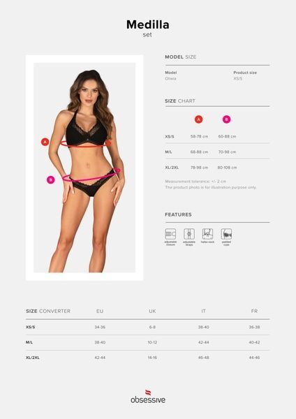 Комплект Obsessive Medilla 2-pcs set XL/2XL SO9049 фото