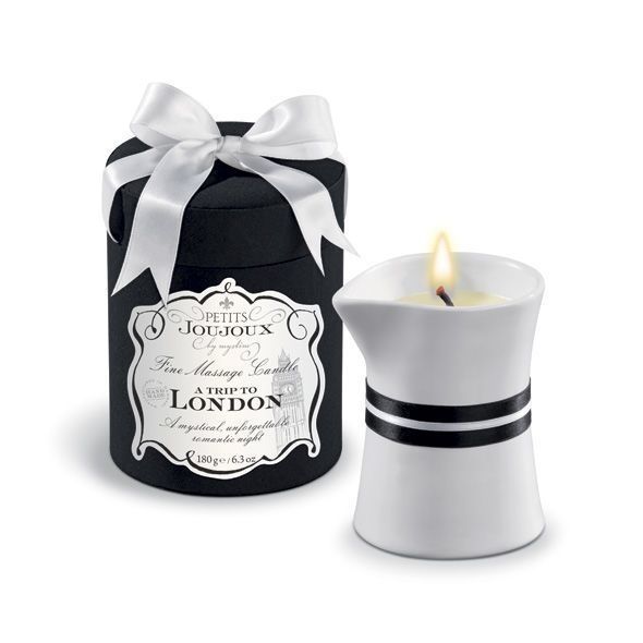 Масажна свічка Petits Joujoux - London - Rhubarb, Cassis and Ambra (190 г) розкішна упаковка SO3145