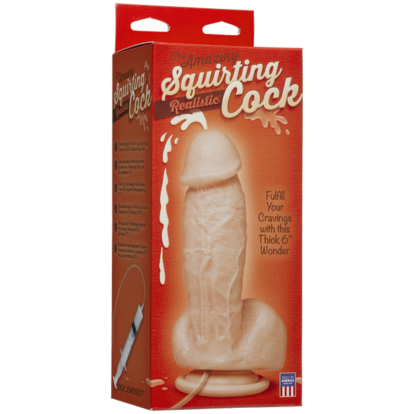 Фалоімітатор, що кінчає Doc Johnson The Amazing Squirting Realistic Cock, ПВХ, діаметр 5,1см SO1973