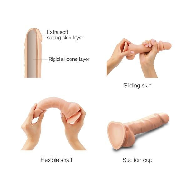 Реалістичний фалоімітатор Strap-On-Me Sliding Skin Realistic Dildo Vanille - S, ефект рухливої шкіри SO6251