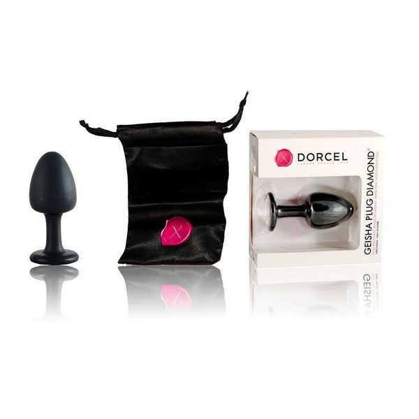 Анальна пробка Dorcel Geisha Plug Diamond M з кулькою всередині, створює вібрації, макс. діаметр 3,2см MD1229