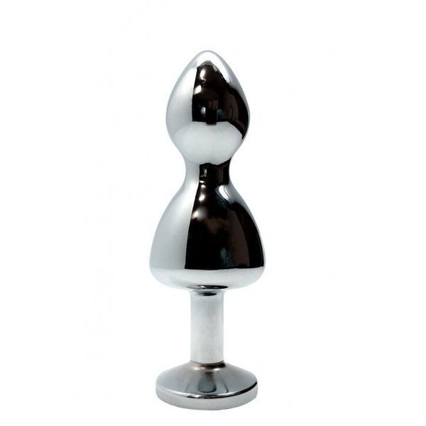 Металлическая анальна пробка Wooomy Lollypop Double Ball Metal Plug M, диаметр 3,1 см, длина 9,4 см SO7414 фото