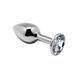 Металева анальна пробка з кристалом Alive Mini Metal Butt Plug White M SO6003