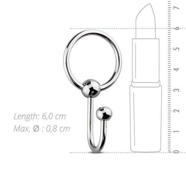 Уретральна вставка із кільцем Sinner Gear Unbendable &ndash; Sperm Stopper Solid, діаметр кільця 2,6 см SO4583