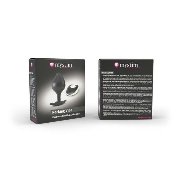 Силіконова анальна пробка Mystim Rocking Vibe з вібрацією і пультом для електростимулятора, 3,7 см SO2964