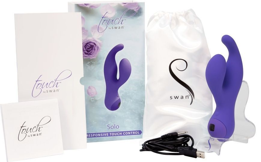 Вібратор-кролик з сенсорним управлінням Touch by SWAN - Solo Purple, глибока вібрація, для точки G SO2731