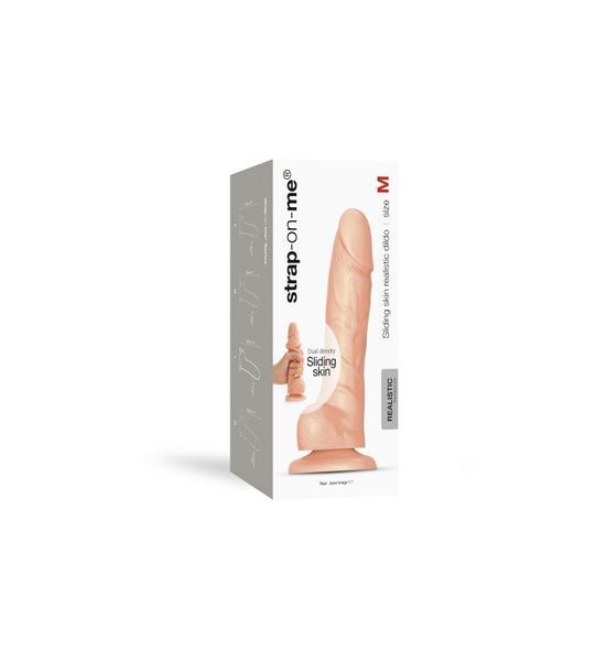 Реалістичний фалоімітатор Strap-On-Me Sliding Skin Realistic Dildo Vanille - M, ефект рухливої шкіри SO6253