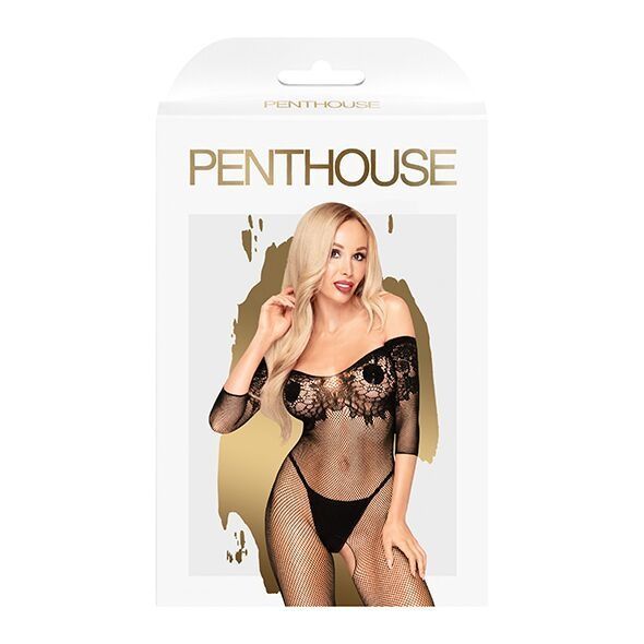 Бодістокінг з імітацією ліфа Penthouse - High Profile Black S/L SO4405