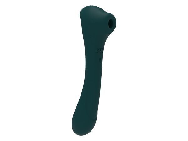 Вибратор и вакуумный клиторальный стимулятор 2-в-1 Alive Quiver Teal обновленная модель SO6018 фото