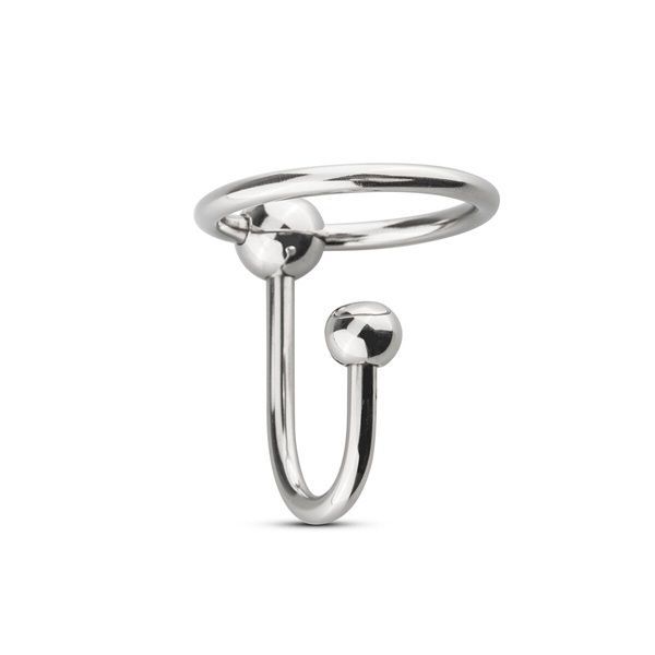 Уретральна вставка з кільцем Sinner Gear Unbendable - Sperm Stopper Solid, діаметр кільця 3,2см SO4622