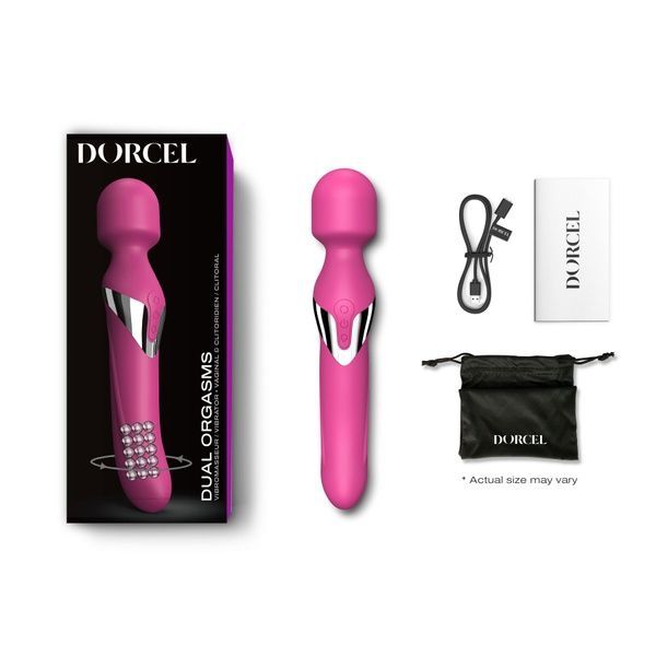 Вібромасажер 2-в-1 Dorcel Dual Orgasms Magent класичний масажер і вібратор з перловим масажем SO3090