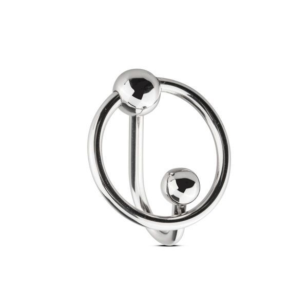 Уретральна вставка з кільцем Sinner Gear Unbendable - Sperm Stopper Solid, діаметр кільця 3,2см SO4622