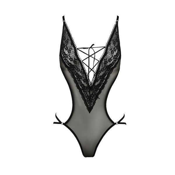 Боди монокини с декольте Passion ERZA BODY L/XL, black PS26001 фото