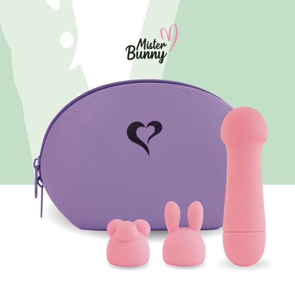 Міні-вібратор FeelzToys Mister Bunny Pink з двома насадками SO4437