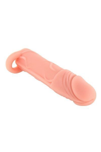 Насадка на член Real Body &mdash; Real Extender HUGY з відкритою головкою та кільцем для мошонки SO3717