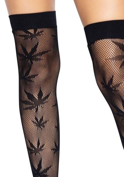 Панчохи Leg Avenue 420 Net thigh highs Green SO9159