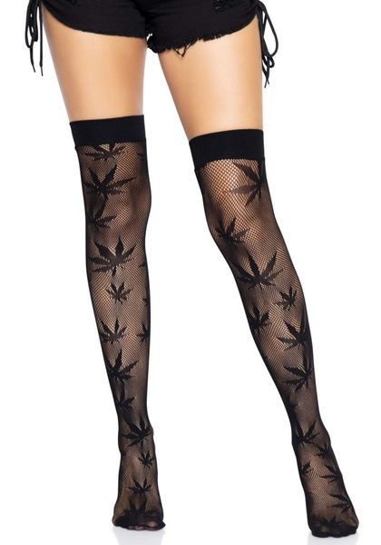 Панчохи Leg Avenue 420 Net thigh highs Green SO9159