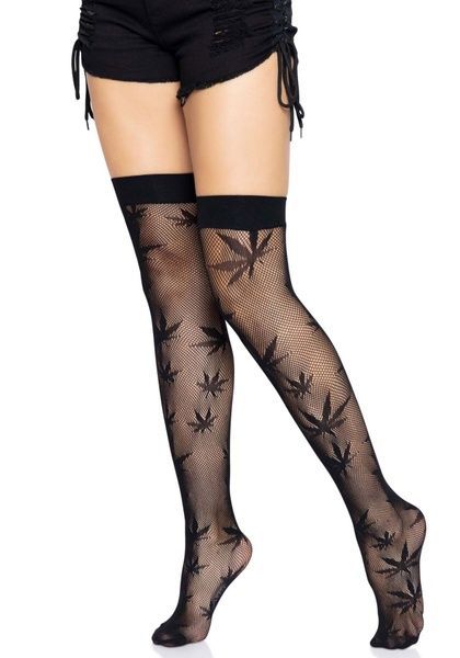 Панчохи Leg Avenue 420 Net thigh highs Green SO9159