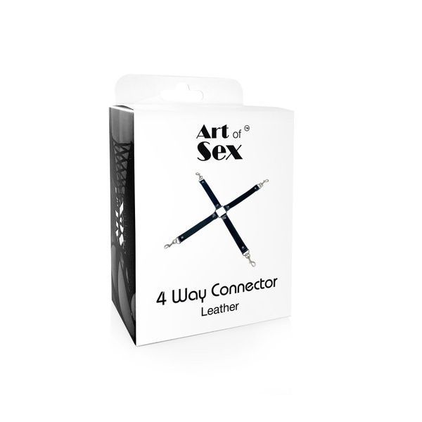 Крестовина из натуральной кожи Art of Sex &ndash; 4 Way Connector, черный SO7480 фото