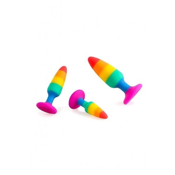 Силіконова анальна пробка Wooomy Hiperloo Silicone Rainbow Plug L, діаметр 3,9 см, довжина 13,1 см SO7434