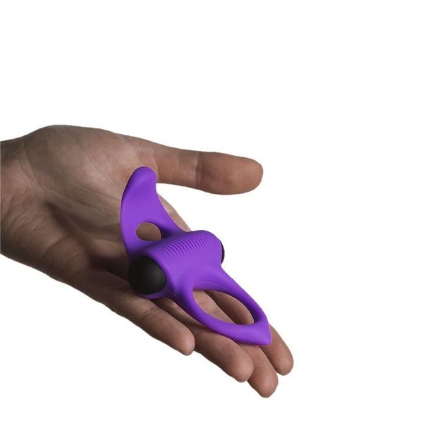 Ерекційне віброкільце Adrien Lastic Lingus MAX Violet з язичком для стимуляції клітора AD30723