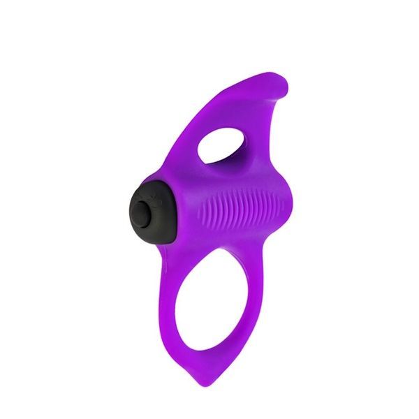 Ерекційне віброкільце Adrien Lastic Lingus MAX Violet з язичком для стимуляції клітора AD30723