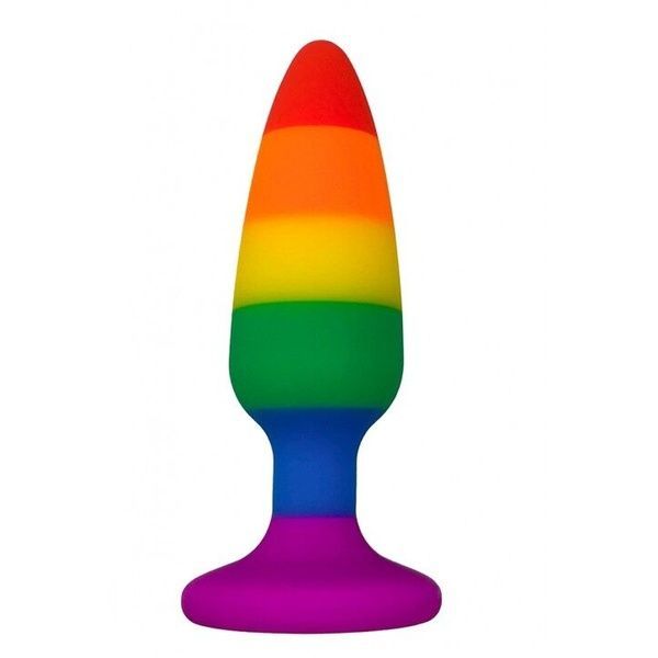 Силіконова анальна пробка Wooomy Hiperloo Silicone Rainbow Plug L, діаметр 3,9 см, довжина 13,1 см SO7434