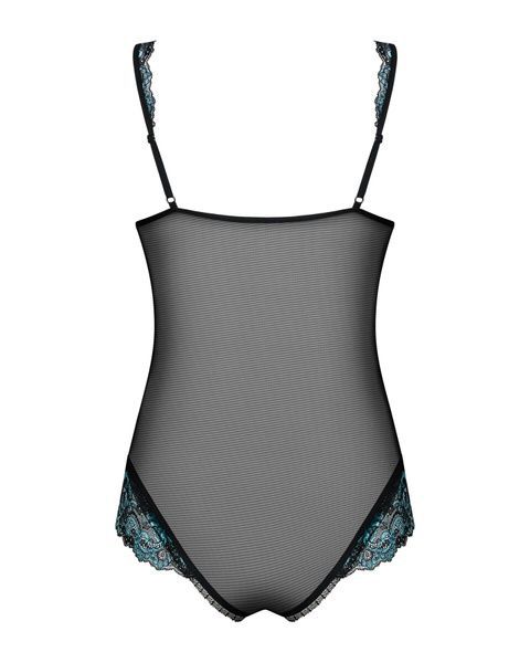 Сітчасте боді на кісточках Obsessive Amanta teddy S/M, чорне, з доступом SO7198